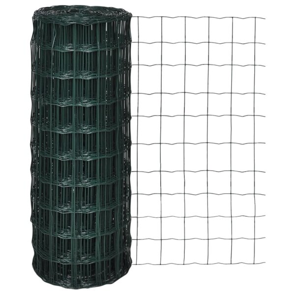 vidaXL Clôture euro Acier 25 x 1 0 m Vert
