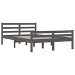vidaXL Cadre de lit sans matelas gris bois massif 140x200 cm