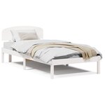 vidaXL Cadre de Lit avec Tête de Lit Blanc 90x190 cm Bois Massif en Pin