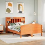 vidaXL Lit bibliothèque sans matelas cire marron 150x200 cm pin massif