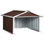 vidaXL Abri pour robot de jardin 92x97x63 cm Acier galvanisé Marron