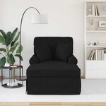 vidaXL Chaise lounge avec jupe Noir 91 x 157 x 91 cm tissu