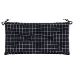 vidaXL Coussin de banc de jardin carreaux noir 100x50x7cm tissu oxford