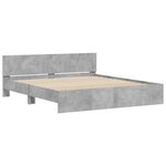 vidaXL Cadre de lit avec tête de lit gris béton 160x200 cm