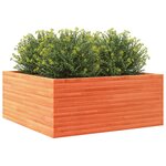 vidaXL Jardinière cire marron 110x110x46 cm bois de pin massif
