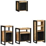 vidaXL Ensemble de mobilier de salle de bain avec étagère 4 Pièces