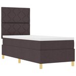 vidaXL Lit à ressorts avec matelas Marron foncé 80 x 200 cm tissu