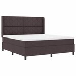 vidaXL Lit à ressorts avec matelas Marron foncé 180 x 200 cm tissu