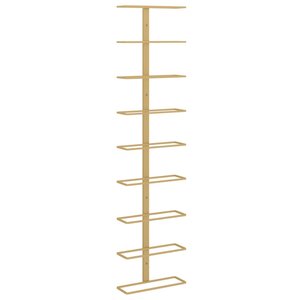 vidaXL Casier à vin mural pour 9 bouteilles Doré Fer