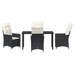 vidaXL Ensemble de salle à manger pour jardin 5 Pièces Noir Poly rotin