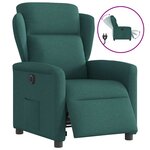 vidaXL Fauteuil inclinable électrique Vert foncé Tissu