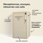 Boîte aux lettres et colis 2-en-1 connectée Boks One + Porte arrière pour encastrement (RAL 1015)