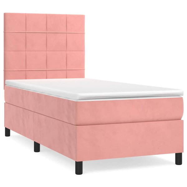 vidaXL Sommier à lattes de lit et matelas Rose 80x200 cm Velours