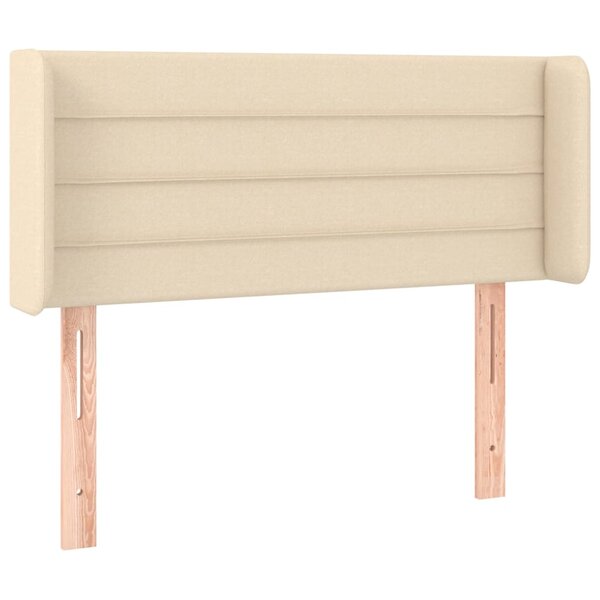 vidaXL Tête de lit avec oreilles Crème 103x16x78/88 cm Tissu