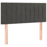 vidaXL Sommier à lattes de lit et matelas Gris foncé 90x190 cm Velours