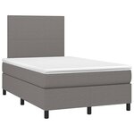 vidaXL Sommier à lattes de lit matelas LED gris foncé 120x190 cm tissu