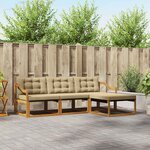 vidaXL Ensemble de canapés d'extérieur 4 Pièces Naturel et Beige