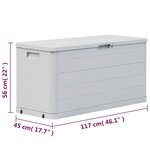 vidaXL Boîte de rangement de jardin 280 L Gris clair