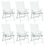 vidaXL Coussins de chaise lot de 6 à motif de feuilles 40x40x7cm tissu