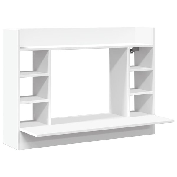 vidaXL Bureau mural blanc 105x48x75 cm bois d'ingénierie