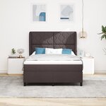 Lit Box Spring vidaXL avec Matelas - Marron Foncé  160x200 cm  Tissu