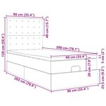 vidaXL Cadre de lit ottoman avec matelas rose 90x200 cm velours