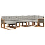 vidaXL Ensemble de canapés d'extérieur 7 pc Naturel et gris clair