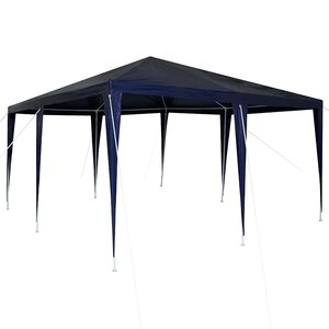 vidaXL Tente de fête Bleu 400 x 400 x 266 cm Polyéthylène et acier