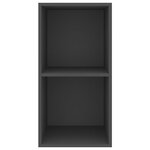vidaXL Meuble TV mural Gris 37x37x72 cm Bois d’ingénierie
