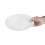 Assiettes creuses ovales en porcelaine blanche 254(l)x197(l)mm athena hotelware - lot de 12 - olympia -  - porcelaine197 254x29mm
