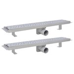 vidaXL Drain de douche linéaire 2 Pièces 630 x 140 mm Acier inoxydable