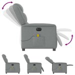 vidaXL Fauteuil de massage inclinable électrique gris clair tissu