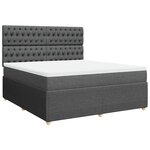 vidaXL Sommier à lattes de lit avec matelas Gris foncé 180x200cm Tissu
