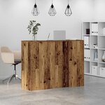 vidaXL Bureau de réception vieux bois 135x50x103 5cm bois d'ingénierie
