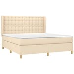 vidaXL Sommier à lattes de lit avec matelas Crème 180x200 cm Tissu