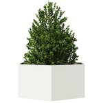 vidaXL Jardinière blanc hexagone 104x90x45 cm acier