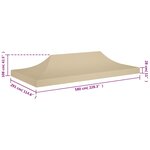 vidaXL Toit de tente de réception 6x3 m Beige 270 g/m²