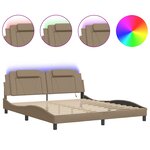 vidaXL Cadre de lit avec LED sans matelas cappuccino 180x200 cm