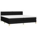 vidaXL Sommier à lattes de lit et matelas et LED Noir 200x200 cm Tissu