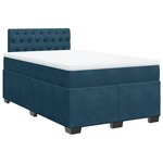 vidaXL Sommier à lattes de lit et matelas bleu 120x200 cm velours