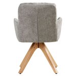Chaise oeuf moderne lin gris coussin