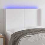 vidaXL Tête de lit à LED Blanc 147x16x118/128 cm Similicuir