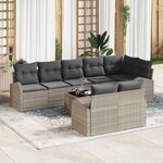 vidaXL Ensemble de canapé de jardin 9 Pièces Gris clair Poly rotin