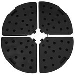 vidaXL Socle de parasol en forme d'éventail 4 Pièces Noir