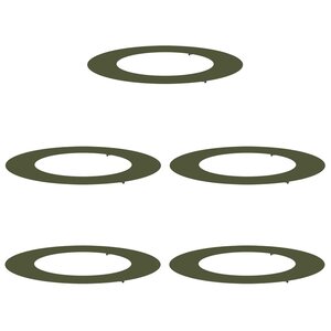 vidaXL adapté pour anneaux d'arbre plats 5 Pièces Vert olive Ø50 / 80 cm