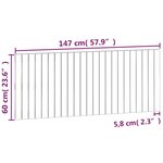 vidaXL Tête de lit murale Noir 147x3x60 cm Bois massif de pin