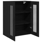 vidaXL Meuble de cabinet mural avec portes en verre chêne noir 69 5x34x90 cm
