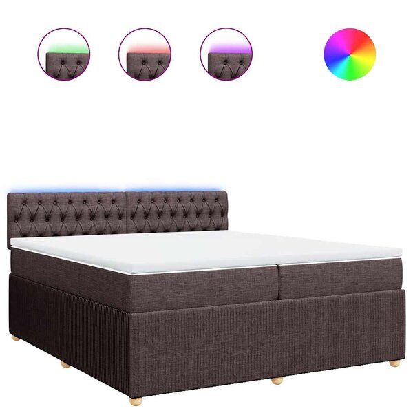 vidaXL Sommier à lattes de lit avec matelas Marron foncé 200x200 cm