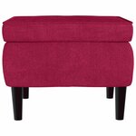 vidaXL Tabouret avec pieds en bois Rouge bordeaux Velours
