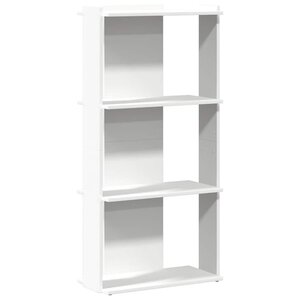 vidaXL Bibliothèque à 3 niveaux blanc 60x30x120 cm bois d'ingénierie